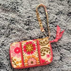 Vera Bradley Quilted Floral Wristlet Wallet - Pink, Orange, Bronze